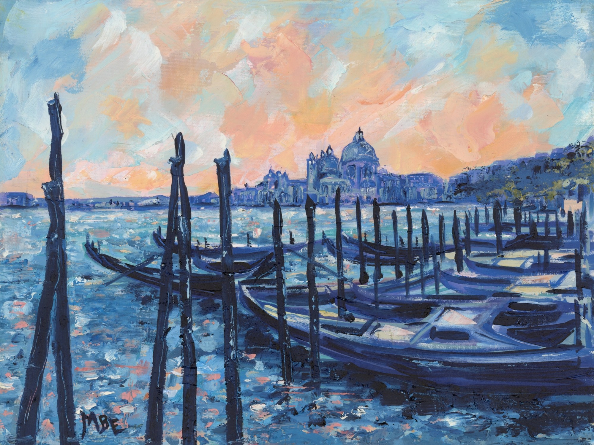 Venice Santa Maria Della Salute Oil on Canvas Madeleine Braithwaite-Exley